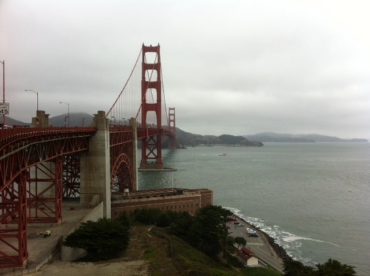 View of the Golden Gate Bridge toward Marin